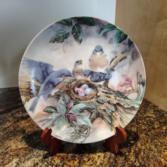 2/$40 Nature's Poetry Series Decorative Plate 'Song of Promise' Lena Liu - Picture 1 of 8